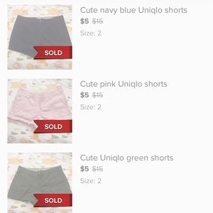 Uniqlo shorts bundle for kasiaannaa